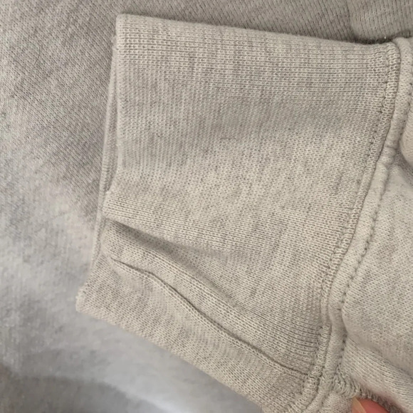 American eagle size medium gray crew neck sweatshirt log cabin pine trees sun - Picture 9 of 11